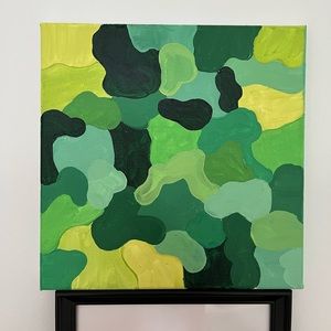 Camp green painting on 4x4 canvas